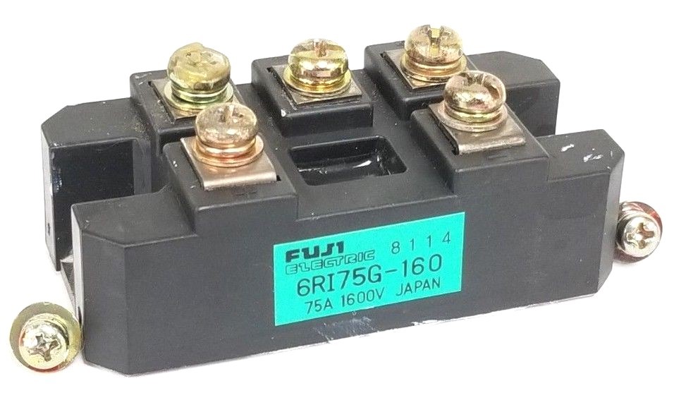 Used FUJI ELECTRIC 6RI75G-160 BRIDGE RECTIFIER MODULE 75A 1600V 6RI75G160