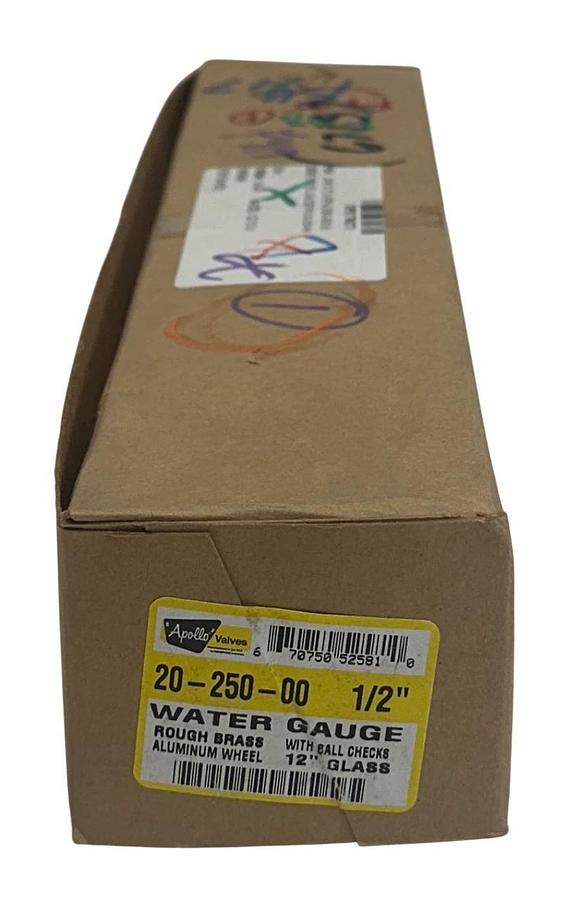 APOLLO VALVES 20-250-00 / 2025000 LIQUID LEVEL WATER GAUGE 1/2'' / 12'' GL NSMP