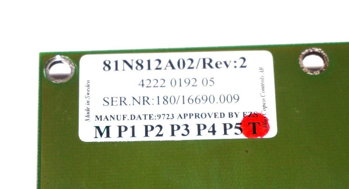 Used ATLAS COPCO 81N812A02 REV. 2 FOKUS 2000 W/O DISPLAY 4222 0192 05