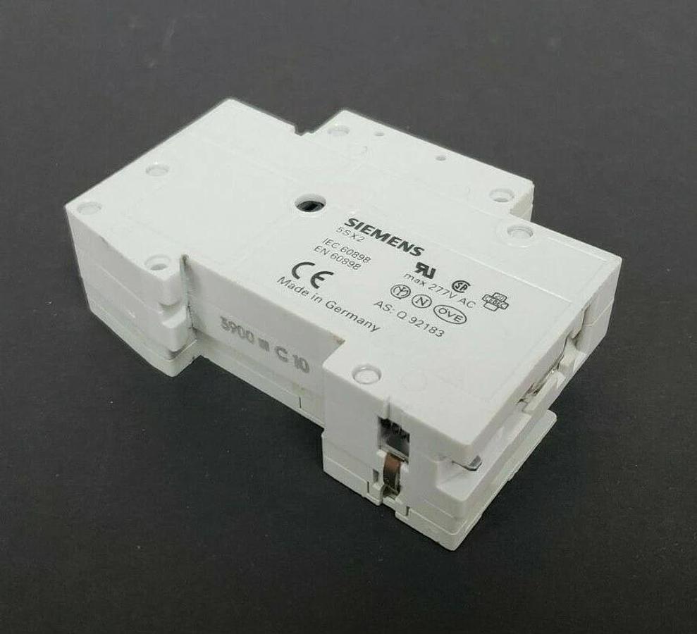 Used SIEMENS 5SX21-C10 CIRCUIT BREAKER 5SX21C10 W/ 5SX9100-HS CONTACT BLOCK 5SX9100HS