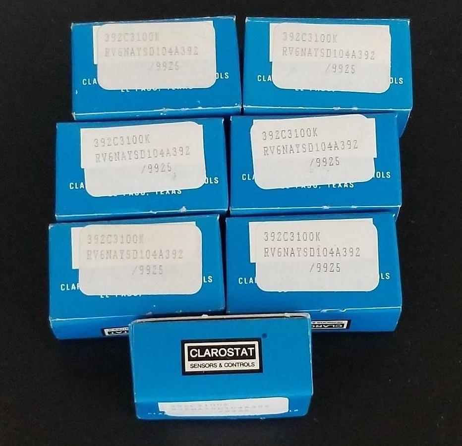 Used LOT OF 7 NIB CLAROSTAT RV6NAYSD104A 392C3 100KOHM POTENTIOMETERS RV6NAYSD104A392