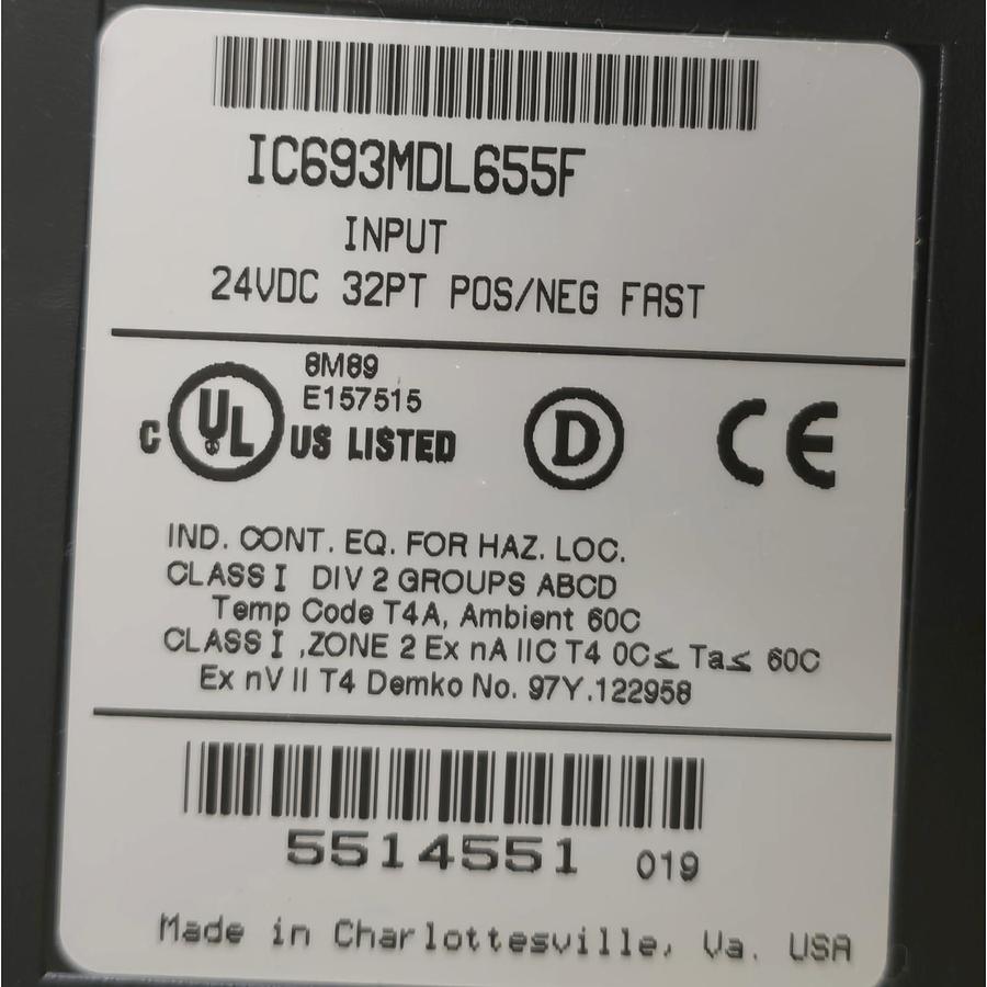 Used GE FANUC IC693MDL655F 90-30 INPUT MODULE 24VDC 32PT POS/NEG FAST IC693MDL655 NEW