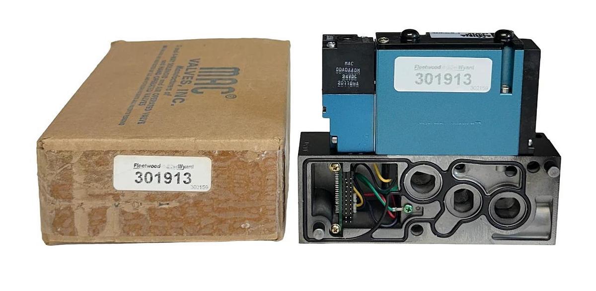 NEW MAC / FLEETWOOD 301913 PNEUMATIC SOLENOID VALVE ASSEMBLY 24VDC COIL NSMP