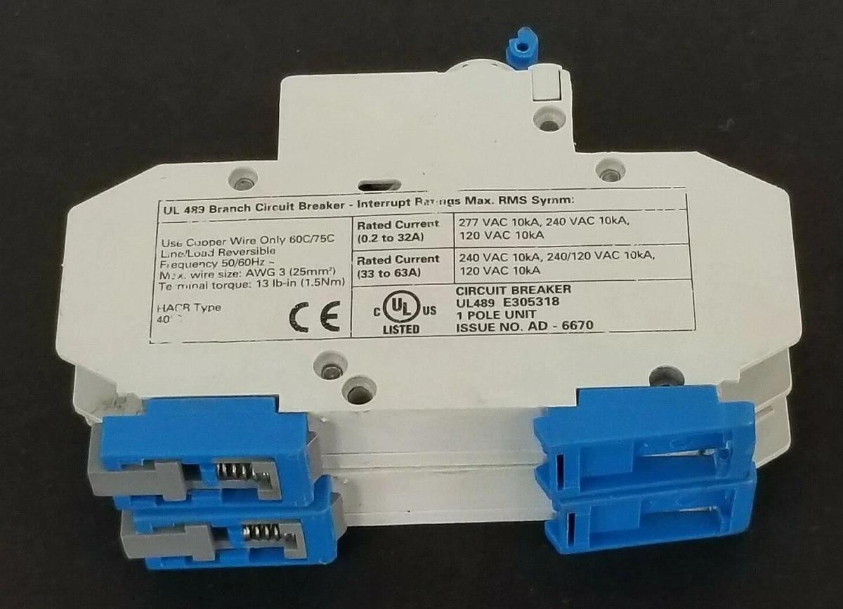 Used LOT OF 2 ALTECH UL-489 BRANCH CIRCUIT BREAKERS E305318 120-277VAC 10kA AD-6670
