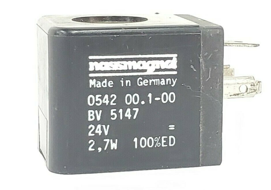 Used NASSMAGNET 0542-00.1-00 SOLENOID VALVE COIL BV-5147 24V 2,7W 100%ED