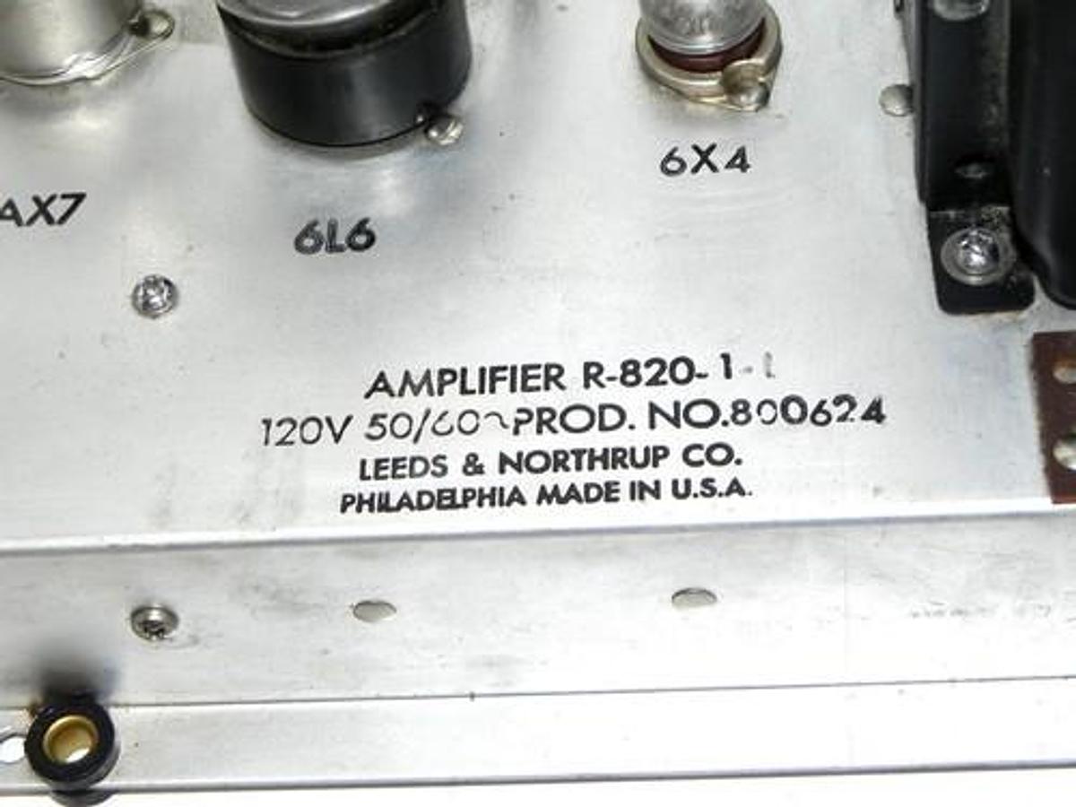 Used LEEDS & NORTHRUP R-820-1-1 AMPLIFIER R-820-1 PROD. NO. 800624 120V 50/60HZ