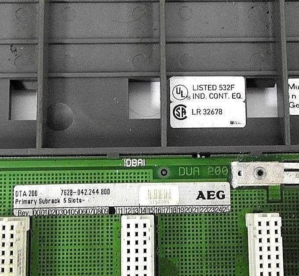 Used AEG MODICON DTA 200 7628-042.244800 SUBRACK SECONDARY 5SLOT REV. 10