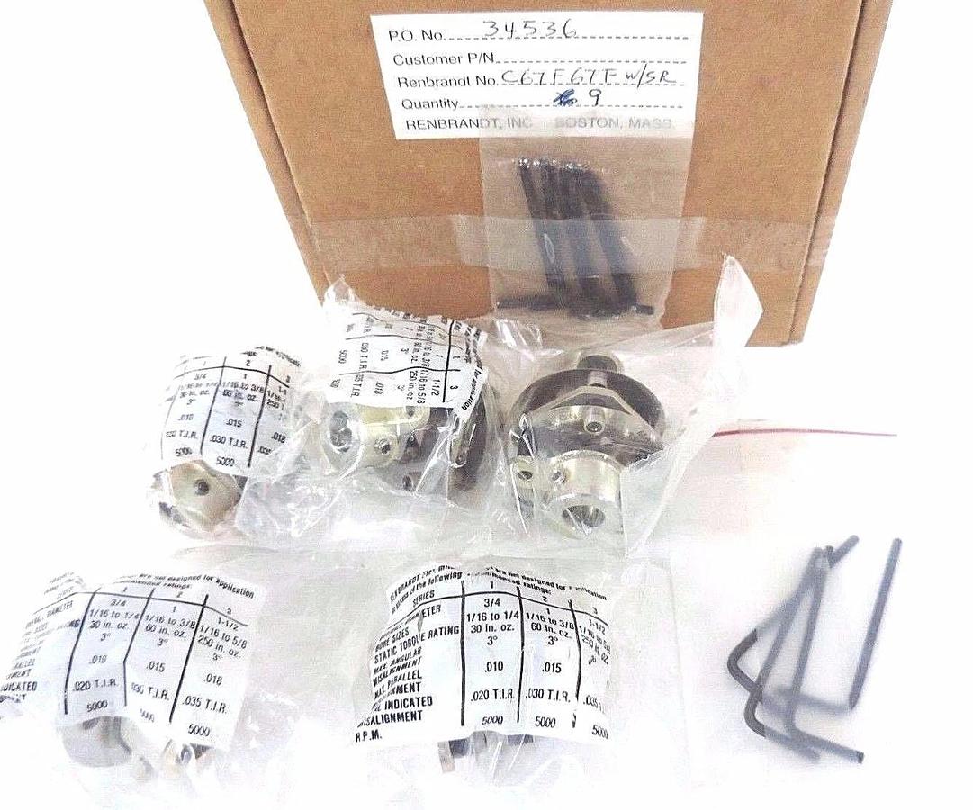 Used LOT OF 6 NEW RENBRANDT C67F67F W/SR FLEXMITE COUPLINGS