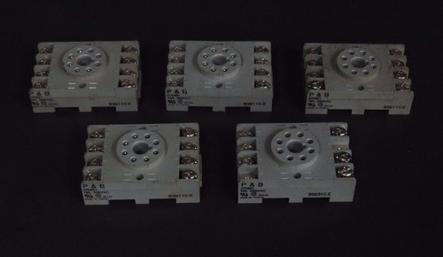 Used LOT OF 5 POTTER & BRUMFIELD 27E891 RELAY SOCKETS 95631-E 10A 300VAC