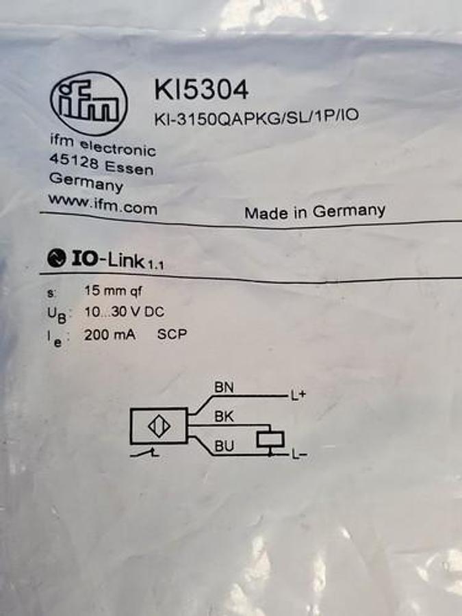 NEW IFM EFECTOR KI-3150QAPKG/SL/1P/IO CAPACITIVE SENSOR KI5304