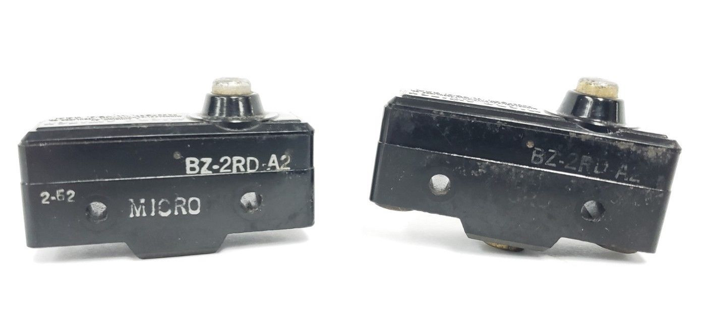Used LOT OF 2 HONEYWELL MICROSWITCH BZ-2RD-A2 BASIC LIMIT SWITCHES, 10A, 480VAC