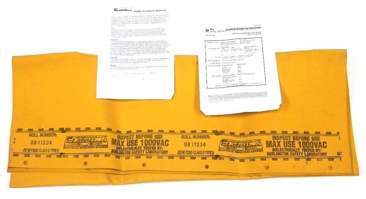 NEW UNITED TECHNOLOGIES CARRIER VP-795085 YELLOW VOLTAGE BARRIER SHEETING 3X2FT