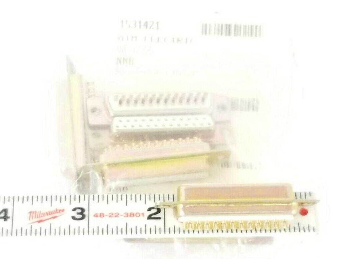 Used LOT OF 7 NEW AIM ELECTRIC 40-9725S FEMALE D-SUB CONNECTORS 25-PIN 409725S