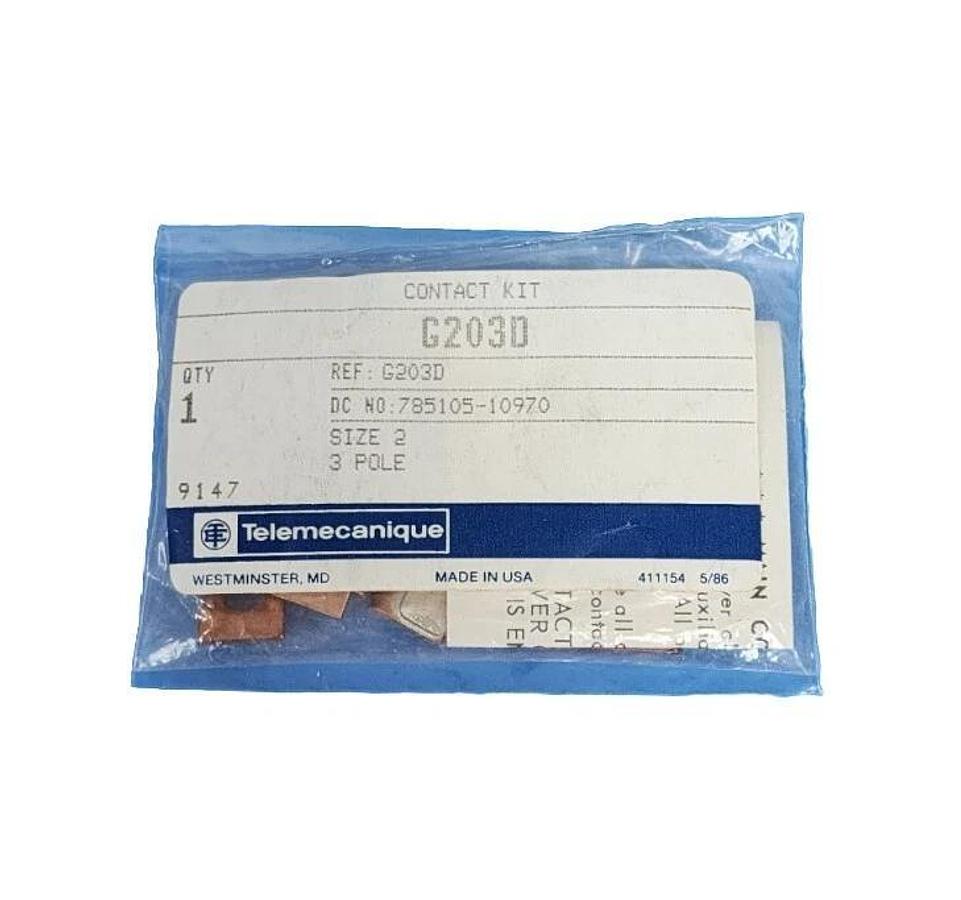 Used NEW TELEMECANIQUE G203D CONTACT KIT 3-POLE SIZE 2