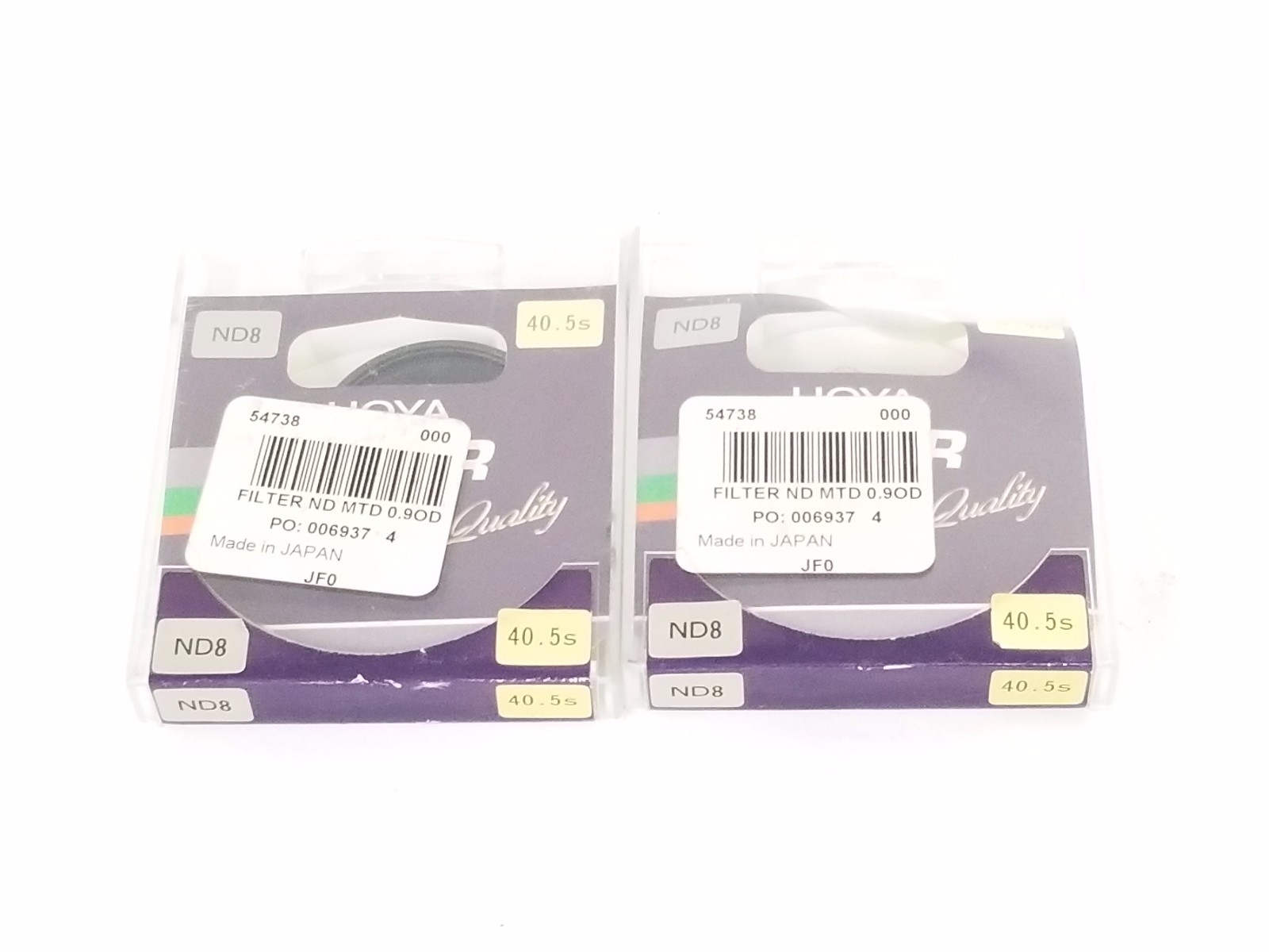 LOT OF 2 NEW HOYA NDX8 LENS FILTERS 40.5MM (ND8, 40.5S)