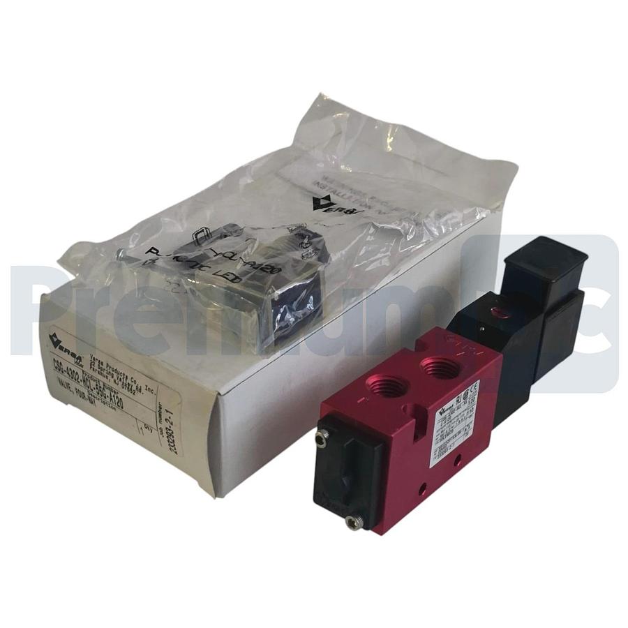 Versa Valves CSG-4302-HCL-55G-A120 Pneumatic 4-Way Valve, 120V AC, 1/4" NPT NEW