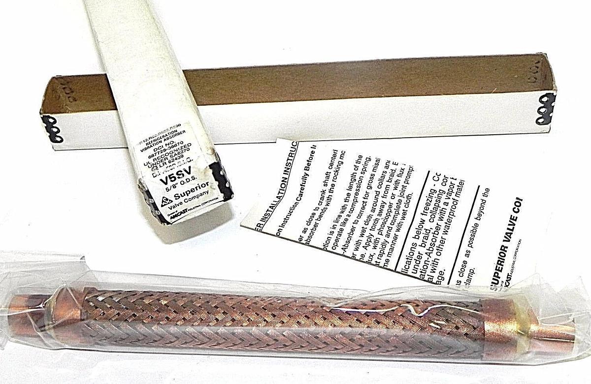 Used NEW SUPERIOR VALVE COMPANY V5SV REFRIGERATION VIBRATION ABSORBER 5/8'' O.D.S.