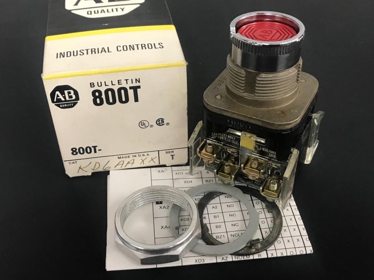 Used NIB ALLEN BRADLEY 800T-KD6AAXX SER T PUSH BUTTON SWITCH 800TKD6AAXX