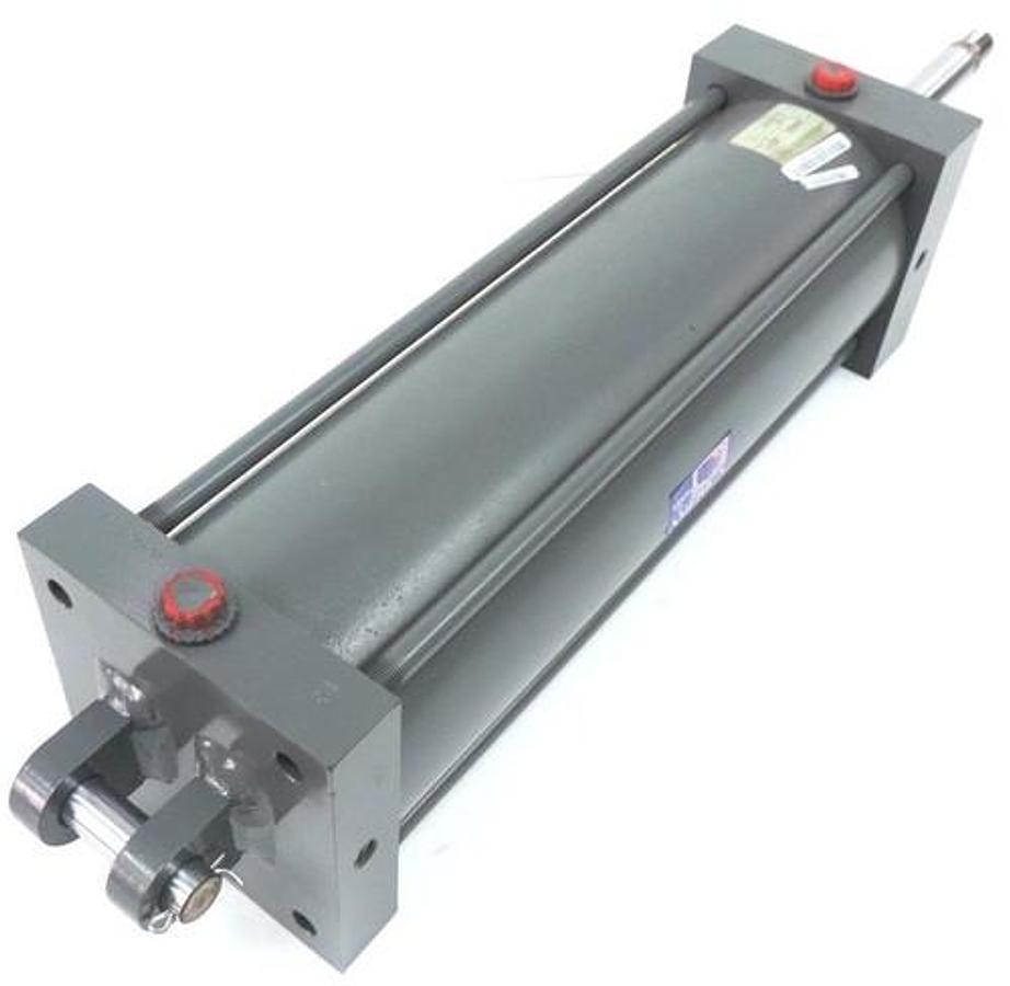 Used NIB MILLER PNEUMATIC A84B2B AIR CYLINDER 5" BORE 14.06" STROKE 250PSI 1" ROD DIA