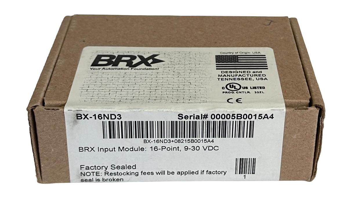 NEW SEALED AUTOMATION DIRECT BRX BX-16ND3 / BX16ND3 16-PT INPUT MODULE 9-30VDC