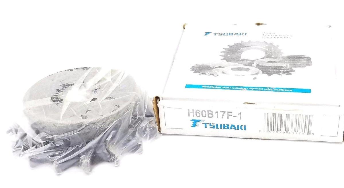 Used NEW TSUBAKI H60B17F-1 SINGLE STRAND SPROCKET #60, 17 TEETH, 1" BORE