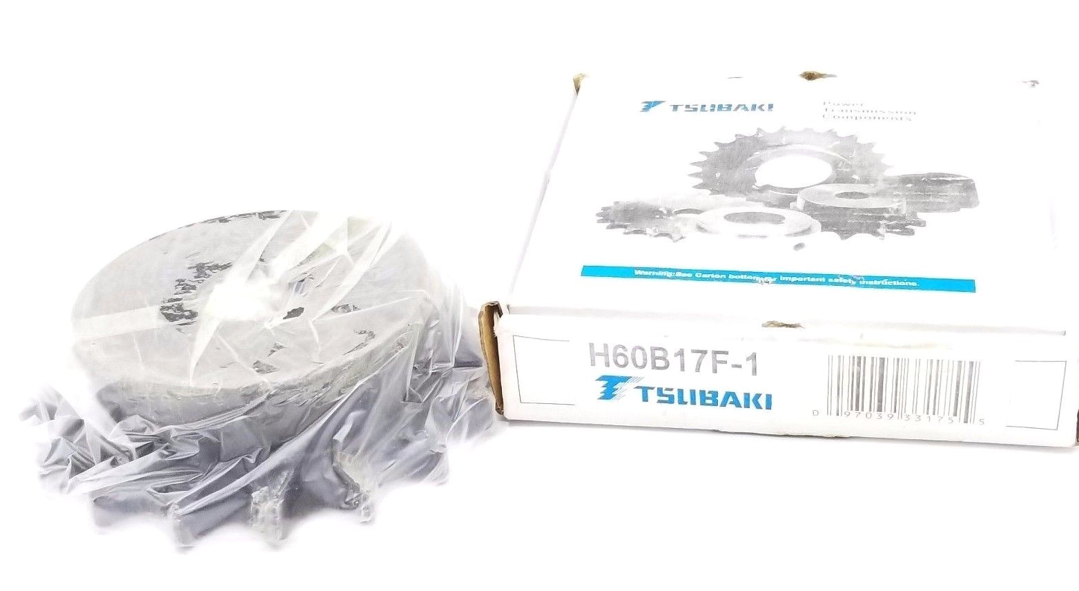 Used NEW TSUBAKI H60B17F-1 SINGLE STRAND SPROCKET #60, 17 TEETH, 1" BORE