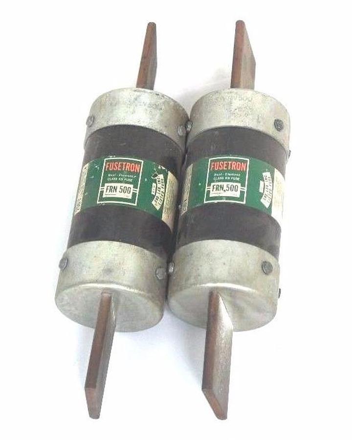 Used LOT OF 2 COOPER BUSSMANN FUSETRON FRN-500 DUAL ELEMENT CLASS K9 FUSES 250V FRN50