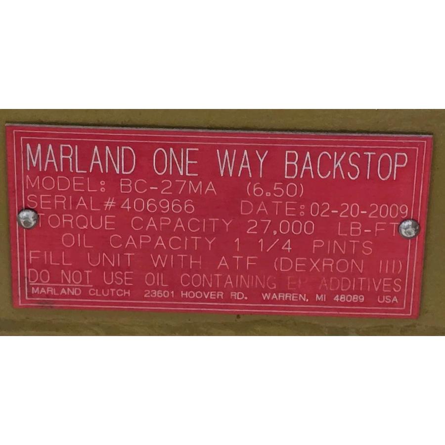 MARLAND CLUTCH (RRX) BC-27MA (6.50") ONE-WAY AUTOMATIC BC BACKSTOP W/TORQUE ARM