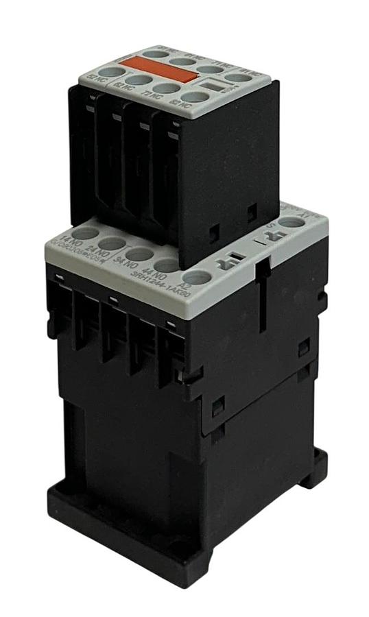 Used SIEMENS 3RH1244-1AK60 / 3RH12441AK60 AUXILIARY CONTACTOR 110-120VAC 6A NSMP