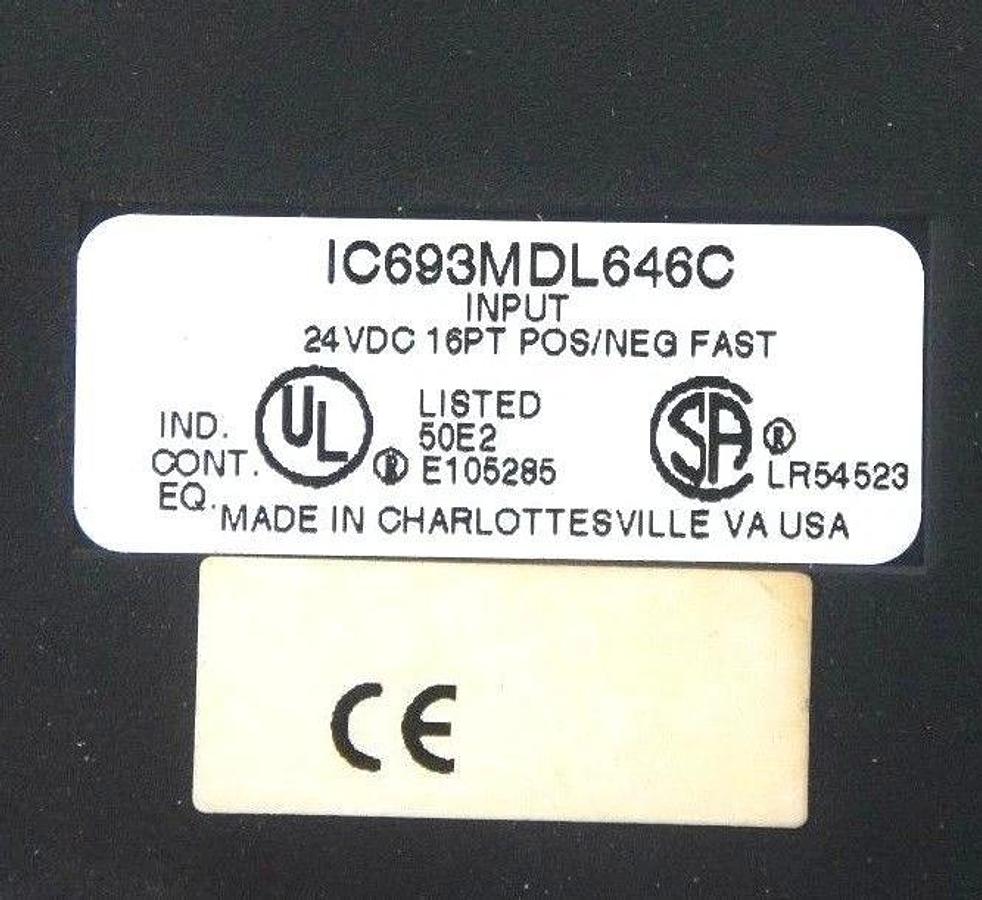 Used GE FANUC IC693MDL646C INPUT MODULE 24VDC 16PT POS/NEG FAST MISSING DOOR