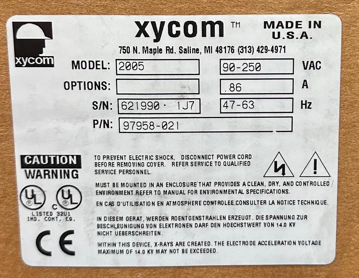 XYCOM 2005 / 97958-021 2000 SERIES INDUSTRIAL WORKSTATION 9" 90-250V .86A NSMP