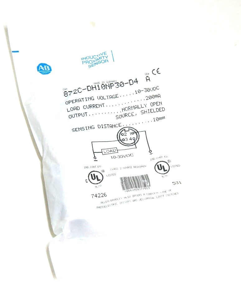 NIB ALLEN BRADLEY 872C-DH10NP30-D4 INDUCTIVE PROXIMITY SENSOR SER A 10-30VDC
