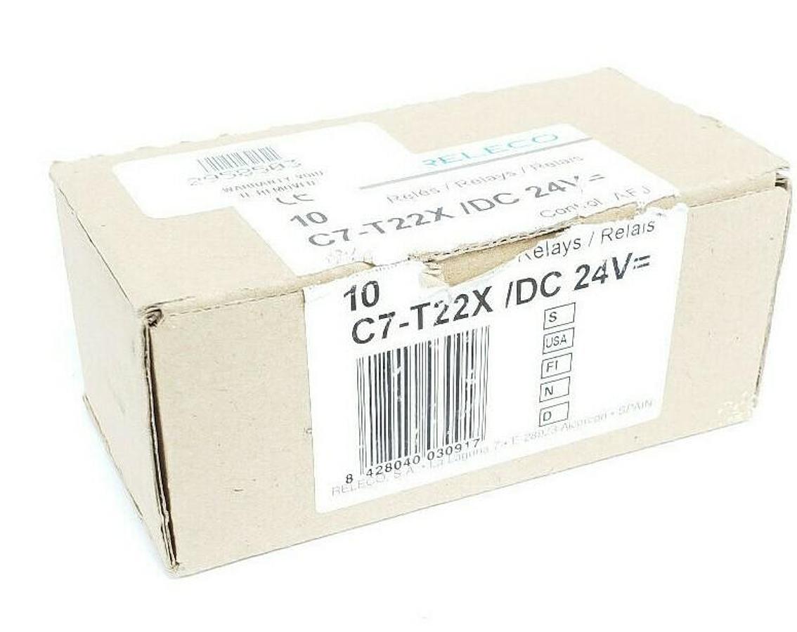 Used LOT OF 4 NEW RELECO C7-T22X RELAYS C7-T22X/DC 24V, C7T22X