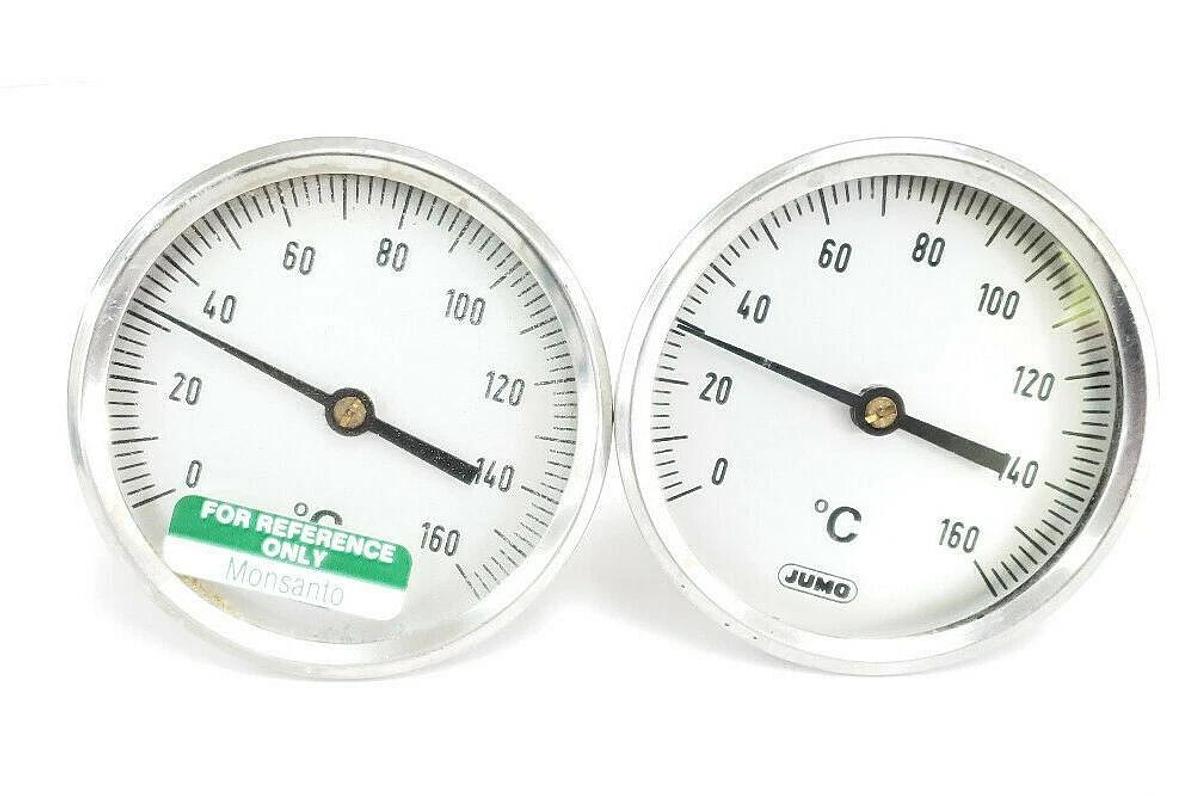 Used LOT OF 2 JUMO 0-160 DEGREE CELSIUS PROBE THERMOMETERS
