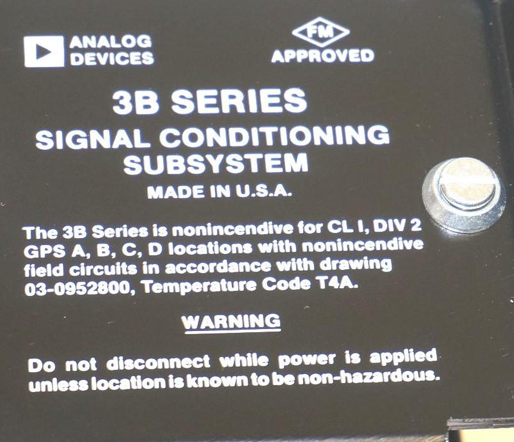 Used NEW ANALOG DEVICES 3B SERIES SIGNAL CONDITIONING SUBSYSTEM CHASSIS
