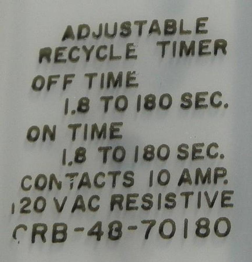 Used POTTER & BRUMFIELD CRB-48-70180 TIME DELAY RELAY 1.8 TO 180 SEC. 120VAC