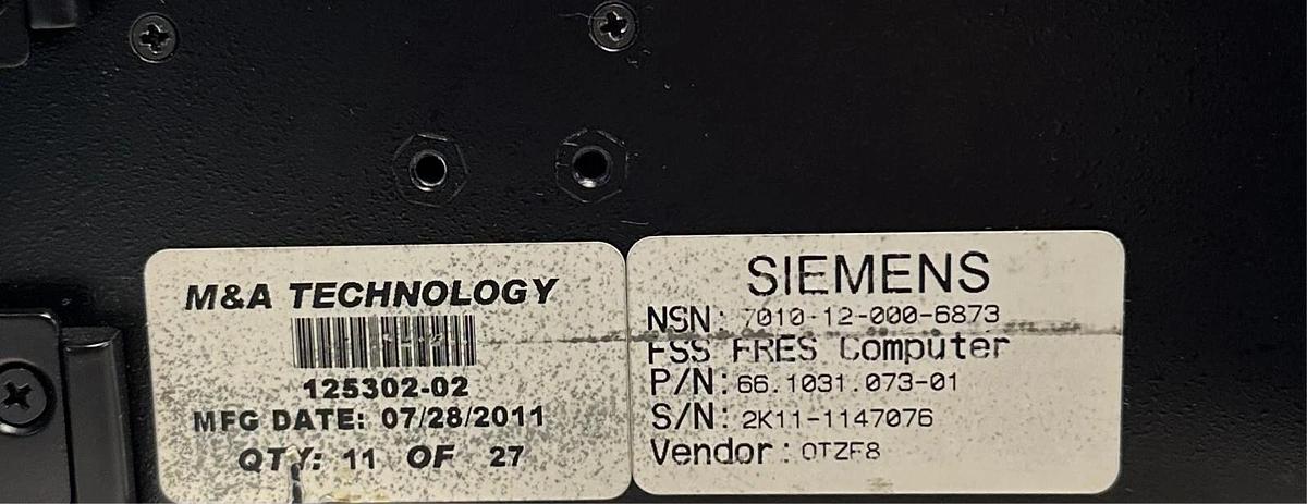 Refurbished SIEMENS 66.1031.073-01 / 66103107301 RACK MOUNT FRES COMPUTER 125302-02 REPAIRED