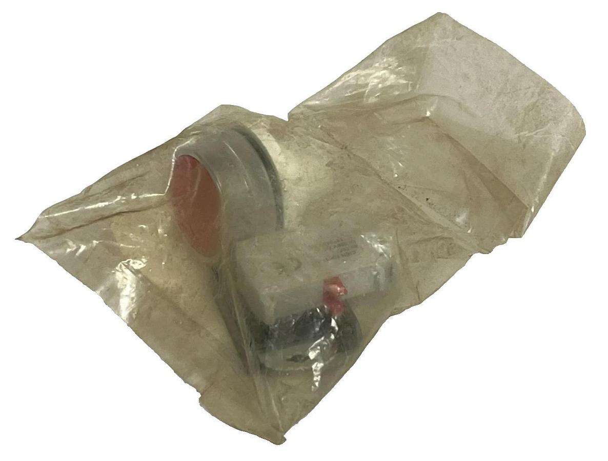 Used Baco Controls T11AA01-3E01 30mm Red Flush Push Button - Momentary - Chrome Bezel