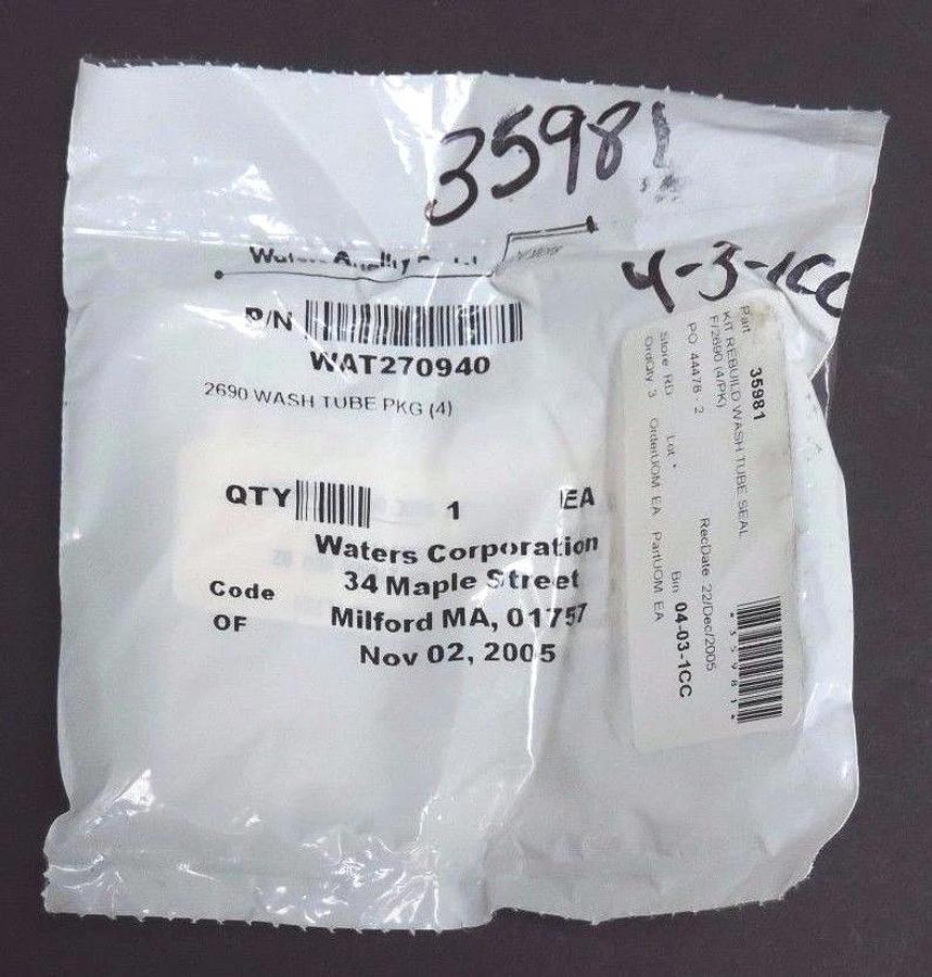 Used NIB WATERS WAT270940 2690 WASH TUBE PKG (4)
