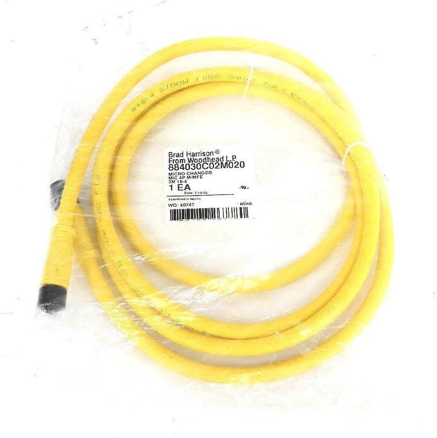 Used NEW BRAD HARRISON 884030C02M020 MICRO CHANGE CORDSET 2M, 4P