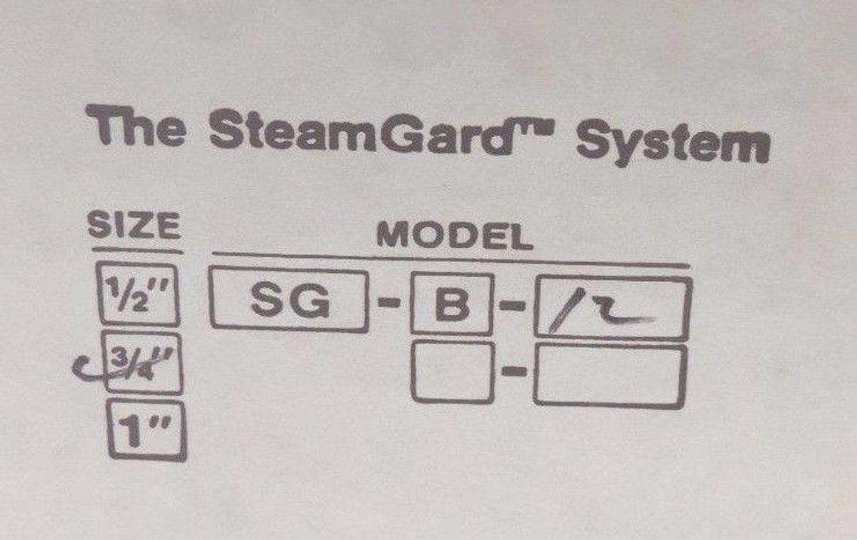 NIB THE STEAMGARD SYSTEM SG-B-12 SIZE: 3/4'' TRAP VALVE SGB12