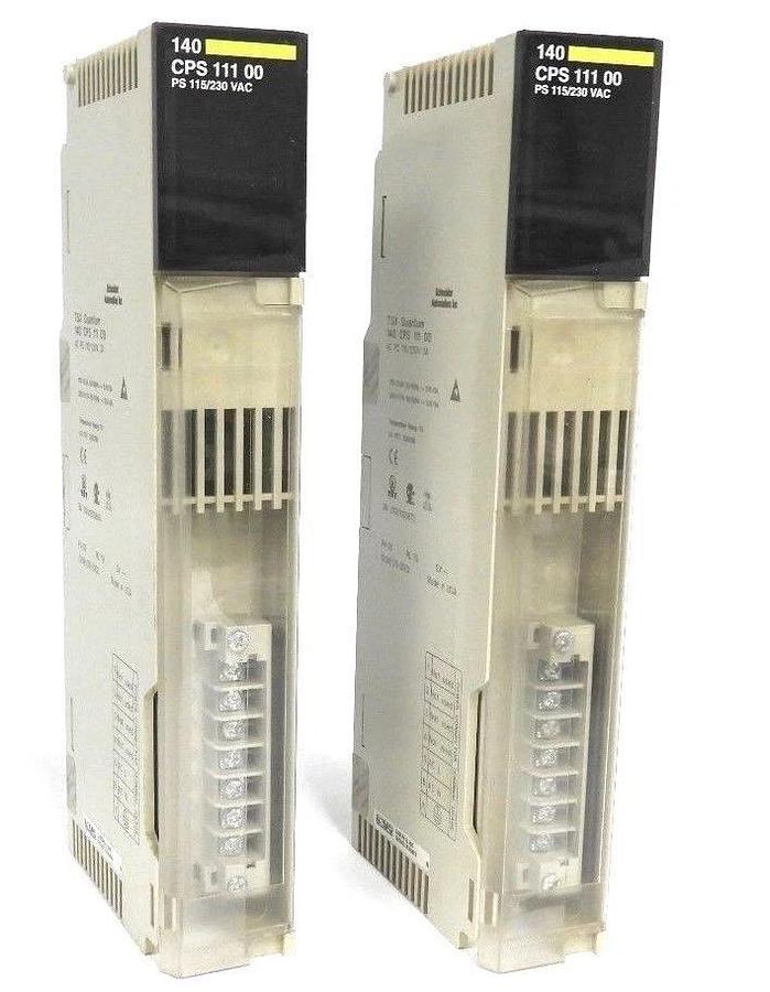 Used LOT OF 2 SCHNEIDER MODICON 140-CPS-111-00 AS PS 115/230V 3A MODULE PV:00 RL79