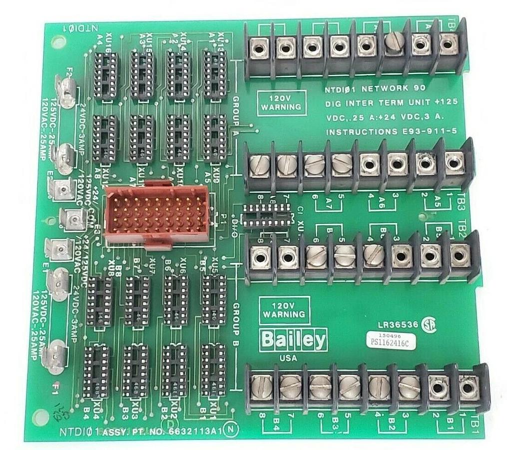 Used ABB / BAILEY NTDI-01 INTERFACE BOARD 6632113A1 6632112L1 PS1162416C NTDI01