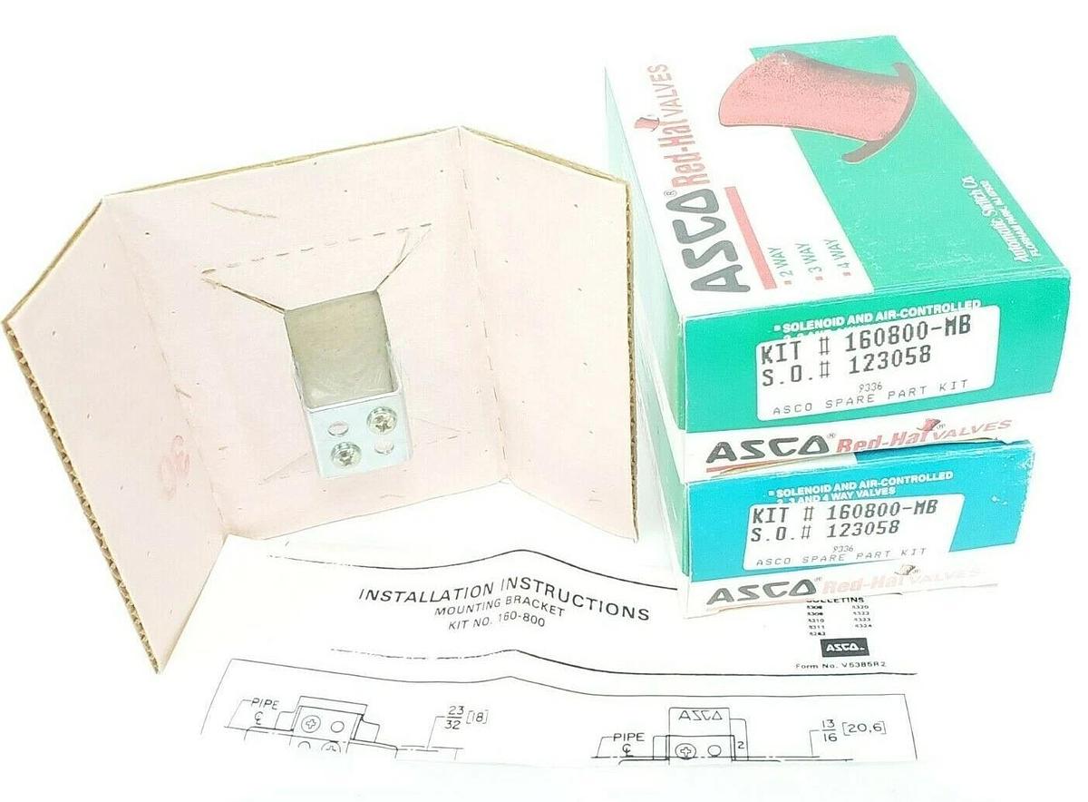 Used LOT OF 2 NIB ASCO 160800-MB SPARE PART KITS 160800MB