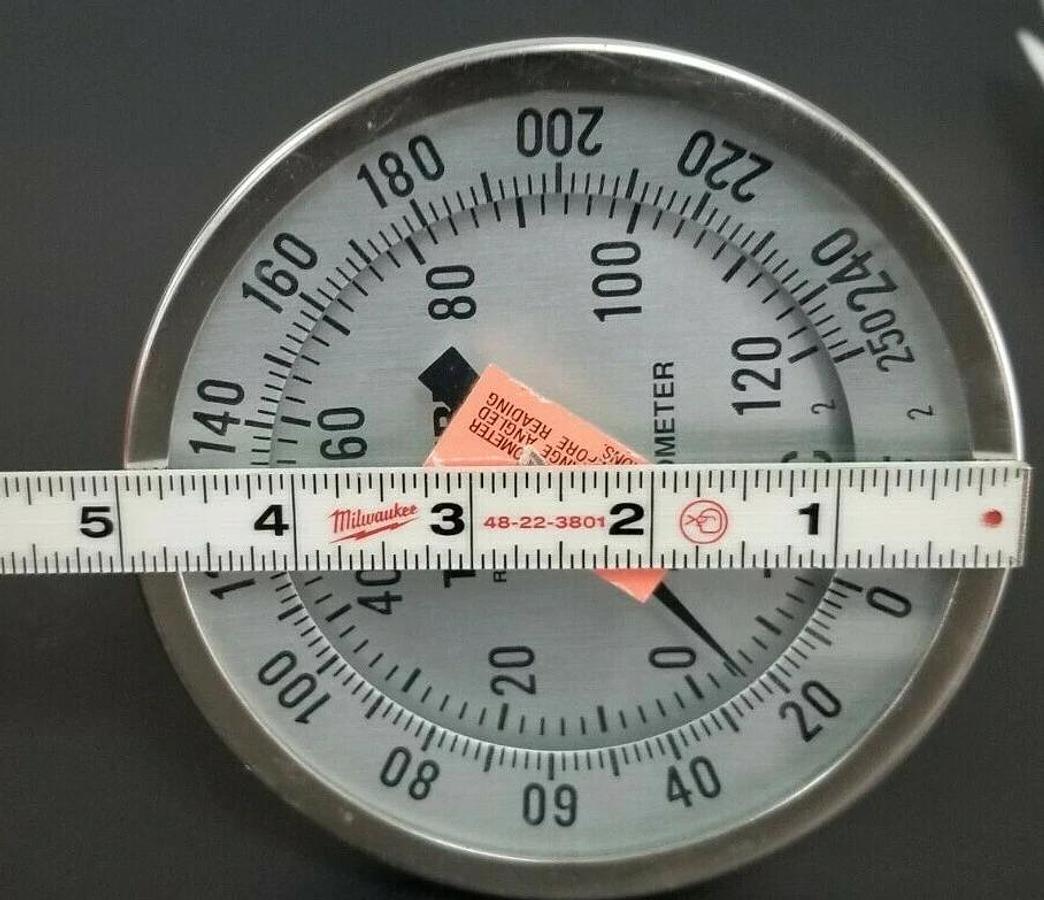 NEW TEL-TRU 7236040 THERMOMETER 0-250 DEG. F / -20-120 DEG. C