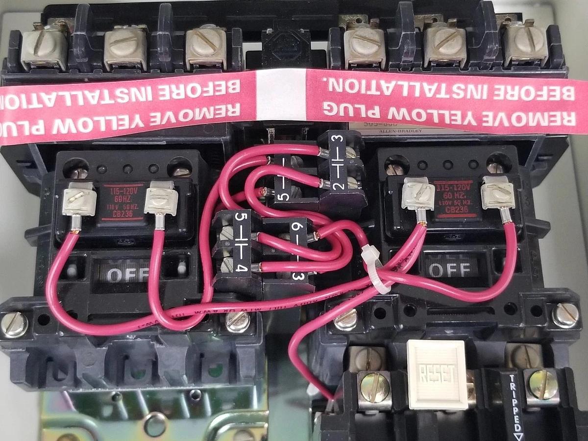 Used NIB ALLEN BRADLEY 505-BAD SER. C REVERSING STARTER SIZE 1, 505BAD, 120V