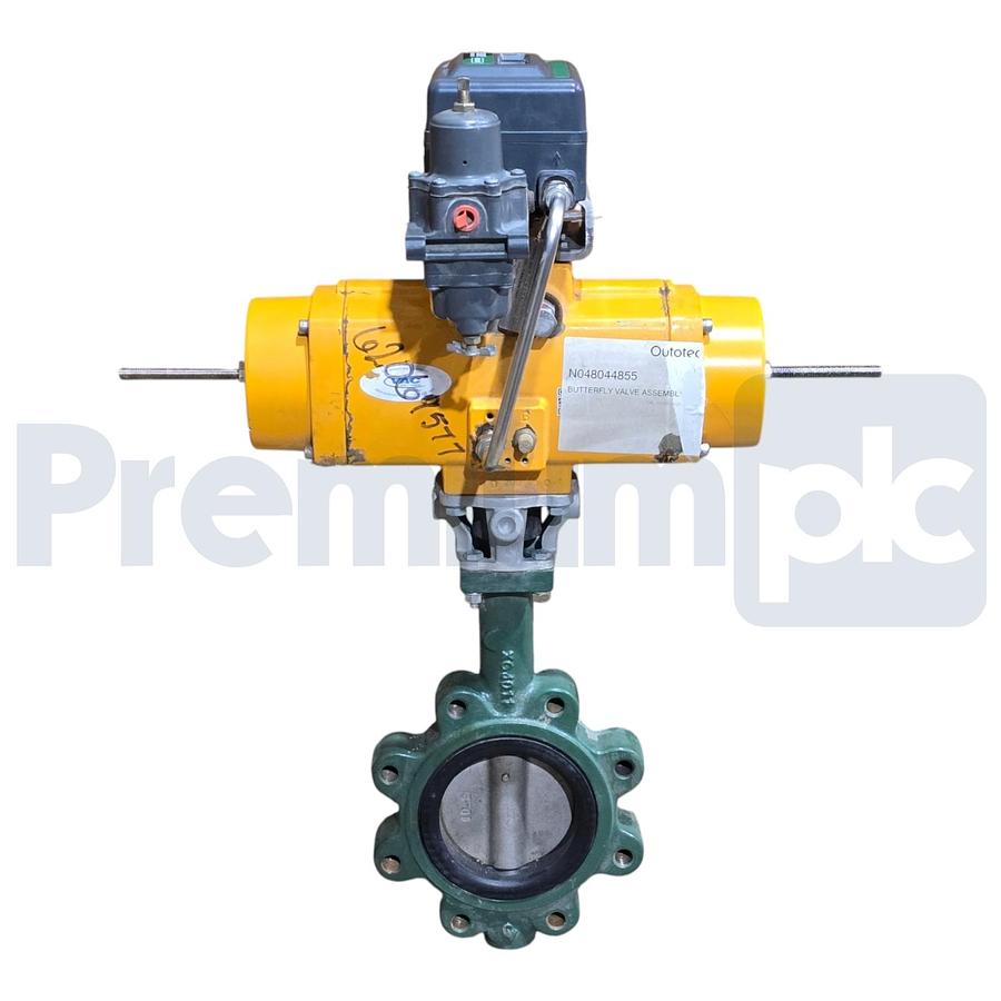 Used Fisher El-O-Matic 4" Butterfly Valve Assy w/DVC2000 Positioner & F0200U Actuator