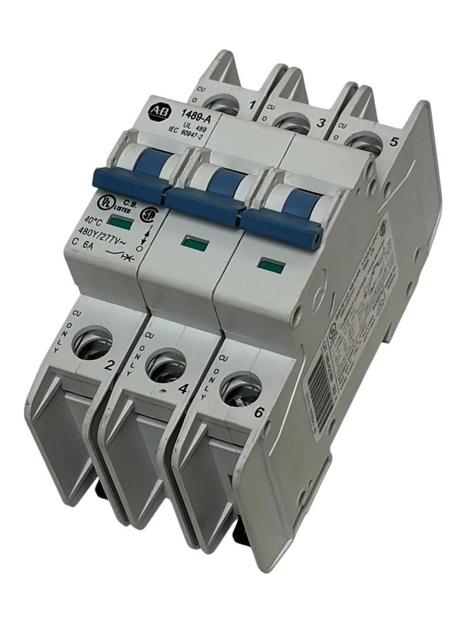 Allen-Bradley 1489-A3C060 Molded Case Circuit Breaker 3-Pole 6A C-Curve New