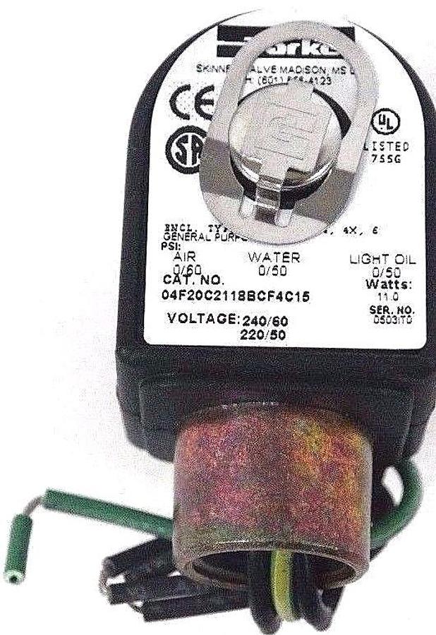 NIB PARKER 04F20C2118BCF4C15 SOLENOID VALVE, GOLD RING