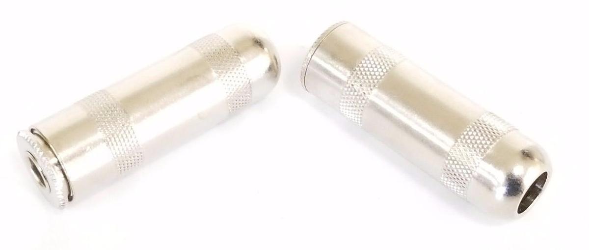 Used LOT OF 2 NEW NEWARK 39F757 JACK SOCKETS, 3 CONTACTS 6.35MM METAL BODY 1230